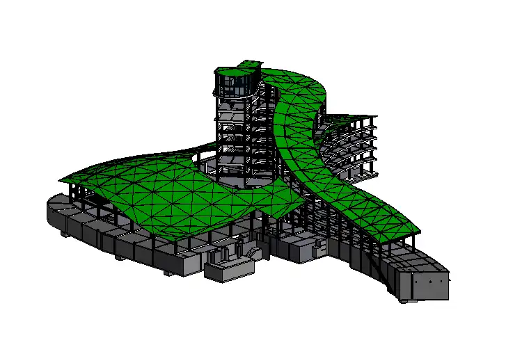 曲面屋面酒店BIM建筑设计(含ArchiCAD模型)插图(1)