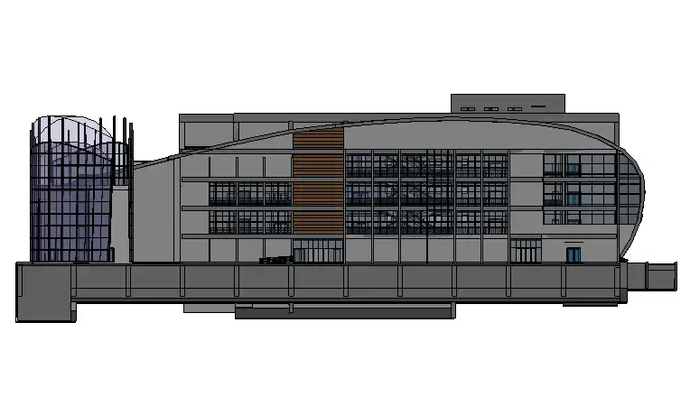 大型商城曲面型建筑Revit模型（Revit2014）插图(1)
