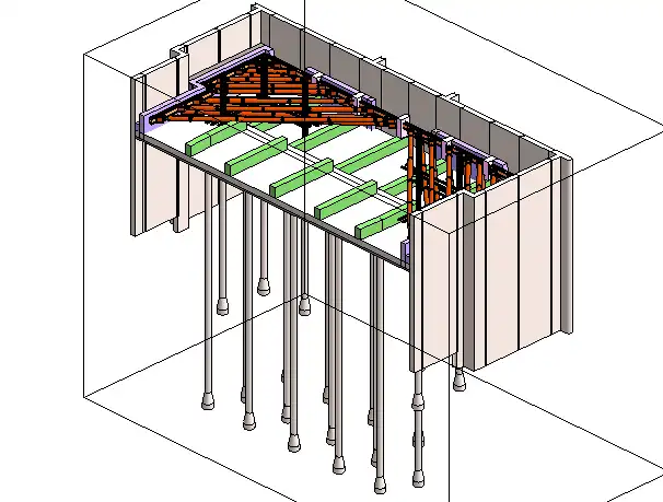 地铁围护钢支撑倒撑结构模型（Revit2015）插图